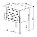 Ver imagem 3 de Mesa de Cabeceira 2 Gavetas Palhinha Pé Madeira Oslo 