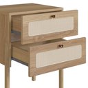 Ver mais imagens de Mesa de Cabeceira 2 Gavetas Palhinha Pé Madeira Oslo Marrom