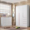 Jogo de Quarto Infantil Eloá com Guarda Roupa e Cômoda Branco/Rosê - Phoenix Baby - 2