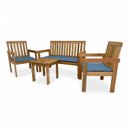 Ver imagem 2 de Conjunto Relax para Área Externa em Madeira Maciça 1 Sofá 2 Poltronas 1 Mesa Yescasa Marrom/Amadeirado