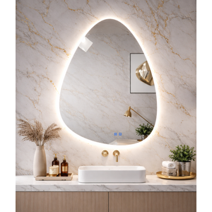 Espelho Banheiro Led Touch 3 Cores de Luz com Desembaçador e Display Digital 80x60 Cm 110v/220v