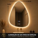 Ver imagem 3 de Espelho Banheiro LED Touch 3 Cores de Luz com Desembaçador e Display Digital 80x60 cm 110V/220V