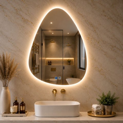 Espelho Banheiro LED Touch 3 Cores de Luz com Desembaçador e Display Digital 80x60 cm 110V/220V