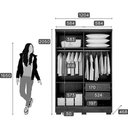 Ver imagem 3 de Guarda Roupa Solteiro 4 Portas 2 Gavetas c/Pés Milly Freijó/FendiOff - Novo Horizonte