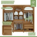 Ver mais imagens de Guarda Roupa Casal 6 Portas 5 Gavetas Únique Móveis Lopas