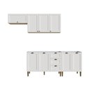 Ver imagem 2 de Cozinha Modulada Aurora 190cm Clássica Conjunto Provençal Cor:branco