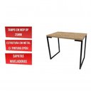 Ver imagem 5 de Conjunto 3 Peças 1 Escrivaninha 120cm 1 Estante Porto 1 Mesa de Cabeceira Wolli Espresso Móveis Industrial Amadeirado