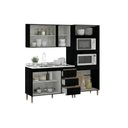 Ver imagem 3 de Armário de Cozinha Compacta Modulada 3 Peças Milão Menu Móveis Preto