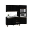Ver imagem 2 de Armário de Cozinha Compacta Modulada 3 Peças Milão Menu Móveis Preto