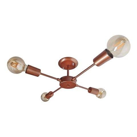Lustre De Braço Para 04 Lâmpadas - Ideal Para Sala Quarto na cor cobre - Modelo Sputinik