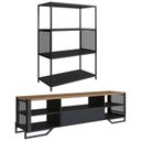 Ver imagem 1 de Rack 180 Cm Gaveta Estante 77 Cm Industrial 17x24 Preto Mell Pp