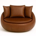 Ver imagem 1 de Poltrona Giratória 127cm Golden Courino Marrom - Sallar Home