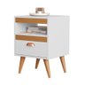 Kit 2 Mesas de Cabeceira Sal com 1 Gaveta Branco/ypê/branco - 2