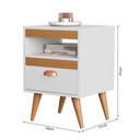 Ver imagem 3 de Kit 2 Mesas de Cabeceira Sal com 1 Gaveta Branco/ypê/branco