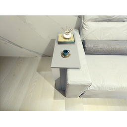 Mesinha Lateral para Sofá, Mesa Apoio, Mesa Auxiliar Sofá, Mesinha de Sofá Branco e Cinza - 2