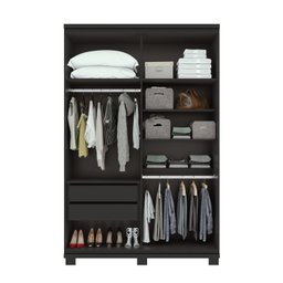 Guarda Roupa Solteiro com Espelho 4 Portas 2 Gavetas Alonzo Móveis Lopas - 9