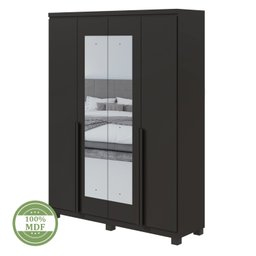 Guarda Roupa Solteiro com Espelho 4 Portas 2 Gavetas Alonzo Móveis Lopas - 10