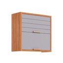 Ver imagem 1 de Armário Aéreo Cozinha Modulado Eloise C/ 2 Portas Basculante Riscadas 80 Cm Cinamomo/platina - Mgm