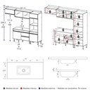 Ver imagem 4 de Armário de Cozinha Modulada Completa com Pia 251,5cm Milano Multimóveis MCR2395 Grafite/Preto