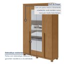 Ver imagem 4 de Guarda Roupa Solteiro 4 Portas 2 Gavetas com Espelho e Pés MDF Alonzo 153.5cm Marrom Amêndoa Clean