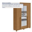 Ver imagem 5 de Guarda Roupa Solteiro 4 Portas 2 Gavetas com Espelho e Pés MDF Alonzo 153.5cm Marrom Amêndoa Clean