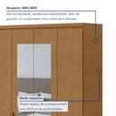 Ver imagem 2 de Guarda Roupa Solteiro 4 Portas 2 Gavetas com Espelho e Pés MDF Alonzo 153.5cm Marrom Amêndoa Clean