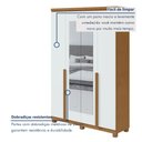 Ver imagem 4 de Guarda Roupa Solteiro 4 Portas 2 Gavetas com Espelho e Pés MDF Alonzo 153.5cm Marrom Amêndoa Clean/Branco