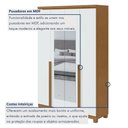 Ver imagem 3 de Guarda Roupa Solteiro 4 Portas 2 Gavetas com Espelho e Pés MDF Alonzo 153.5cm Marrom Amêndoa Clean/Branco