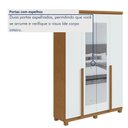 Ver imagem 5 de Guarda Roupa Solteiro 4 Portas 2 Gavetas com Espelho e Pés MDF Alonzo 153.5cm Marrom Amêndoa Clean/Branco