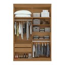 Ver imagem 5 de Guarda Roupa Solteiro 4 Portas 2 Gavetas MDF Alonzo 153.5cm Marrom Amêndoa Clean