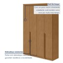 Ver mais imagens de Guarda Roupa Solteiro 4 Portas 2 Gavetas MDF Alonzo 153.5cm Marrom Amêndoa Clean