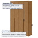 Ver imagem 7 de Guarda Roupa Solteiro 4 Portas 2 Gavetas MDF Alonzo 153.5cm Marrom Amêndoa Clean