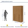 Guarda Roupa Solteiro 4 Portas 2 Gavetas Alonzo 100% MDF - 10