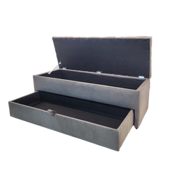 Puf Baú Estofado com Gaveta King 195x50x45cm Cor Camurça - Materiais de Alta Qualidade - 1