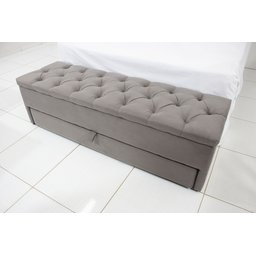 Puf Baú Estofado com Gaveta King 195x50x45cm Cor Camurça - Materiais de Alta Qualidade - 2