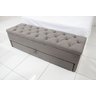 Puf Baú Estofado com Gaveta King 195x50x45cm Cor Camurça - Materiais de Alta Qualidade - 2
