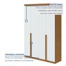 Guarda Roupa Solteiro 4 Portas 2 Gavetas Alonzo 100% MDF - 5