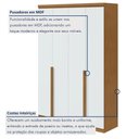 Ver imagem 5 de Guarda Roupa Solteiro 4 Portas 2 Gavetas MDF Alonzo 153.5cm Marrom Amêndoa Clean/Branco