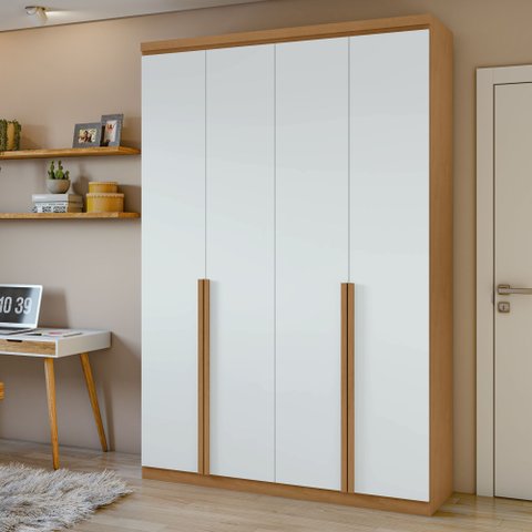 Guarda Roupa Solteiro 4 Portas 2 Gavetas Alonzo 100% MDF