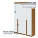 Ver imagem 6 de Guarda Roupa Solteiro 4 Portas 2 Gavetas MDF Alonzo 153.5cm Marrom Amêndoa Clean/Branco