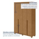 Ver imagem 4 de Guarda Roupa Solteiro 4 Portas 2 Gavetas com Pés MDF Alonzo 153.5cm Marrom Amêndoa Clean