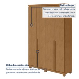Guarda Roupa Solteiro 4 Portas 2 Gavetas Alonzo 100% MDF - 4