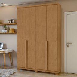Guarda Roupa Solteiro 4 Portas 2 Gavetas Alonzo 100% MDF - 1