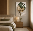 Ver imagem 1 de Quadro Decorativo Folhas Minimalista Sala Quarto 60x90 Luxo