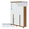 Guarda Roupa Solteiro 4 Portas 2 Gavetas Alonzo 100% MDF - 4