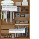 Ver imagem 7 de Guarda Roupa Solteiro 4 Portas 2 Gavetas com Pés MDF Alonzo 153.5cm Marrom Amêndoa Clean/Branco