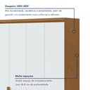 Ver imagem 3 de Guarda Roupa Solteiro 4 Portas 2 Gavetas com Pés MDF Alonzo 153.5cm Marrom Amêndoa Clean/Branco