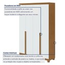 Ver imagem 4 de Guarda Roupa Solteiro 4 Portas 2 Gavetas com Pés MDF Alonzo 153.5cm Marrom Amêndoa Clean/Branco