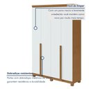 Ver imagem 5 de Guarda Roupa Solteiro 4 Portas 2 Gavetas com Pés MDF Alonzo 153.5cm Marrom Amêndoa Clean/Branco