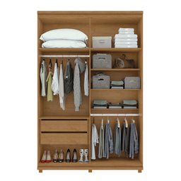 Guarda Roupa Solteiro 4 Portas 2 Gavetas Alonzo 100% MDF - 12